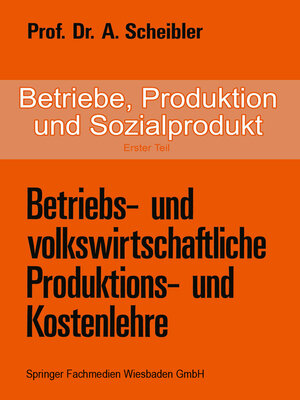 cover image of Betriebe, Produktion und Sozialprodukt